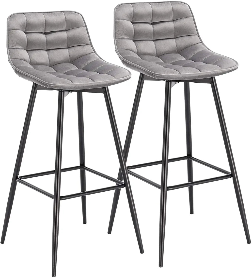 Ensemble – 2 chaises de bar scandinaves au velours raffiné – Bergen