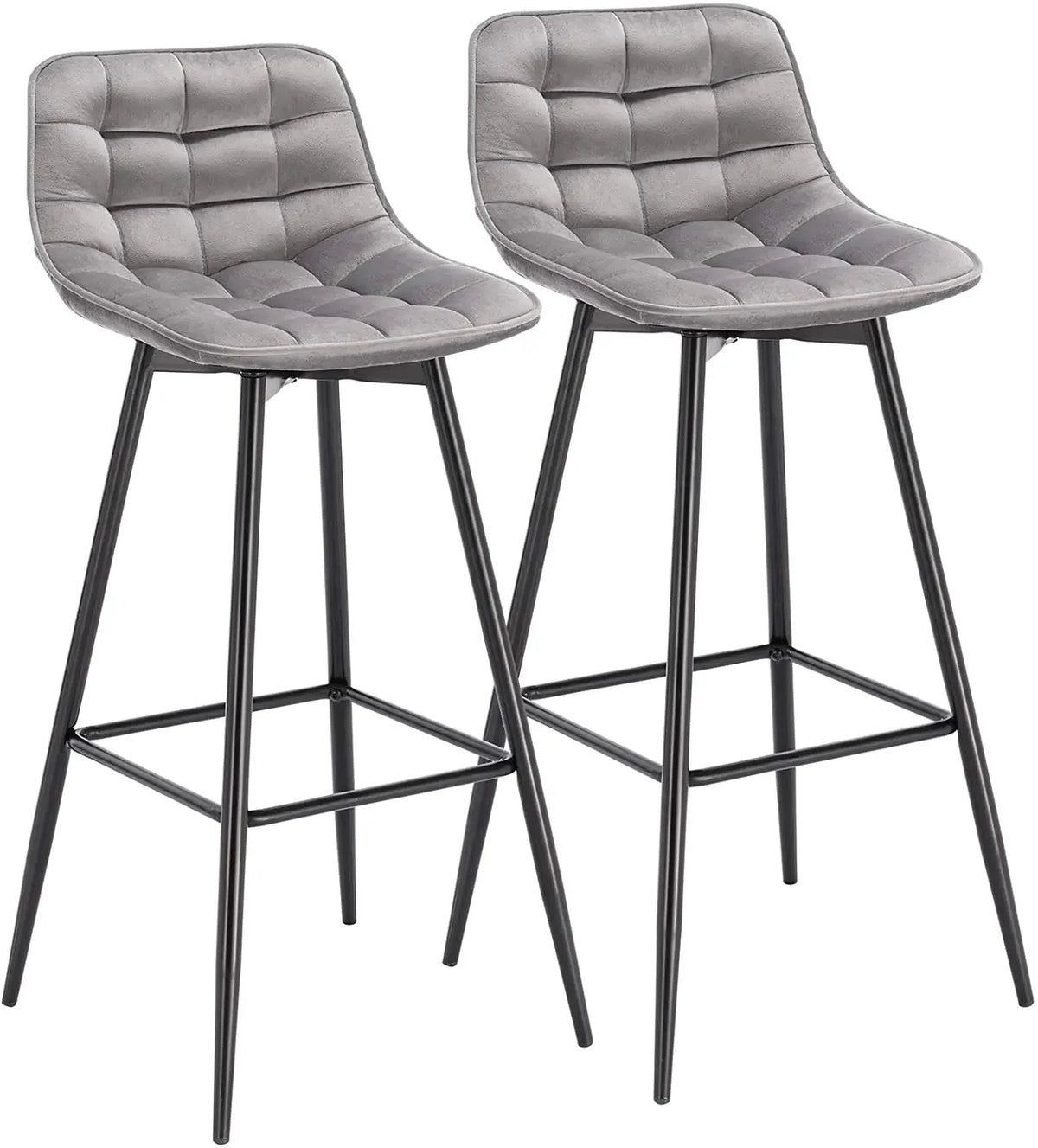 Ensemble – 2 chaises de bar scandinaves au velours raffiné – Bergen