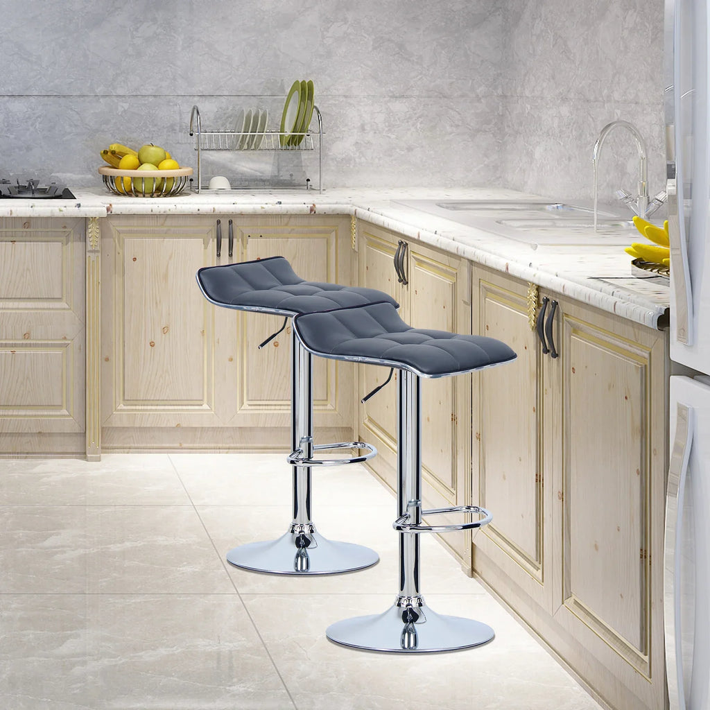 Ensemble – 2 tabourets de bar chromés au style épuré – Knox