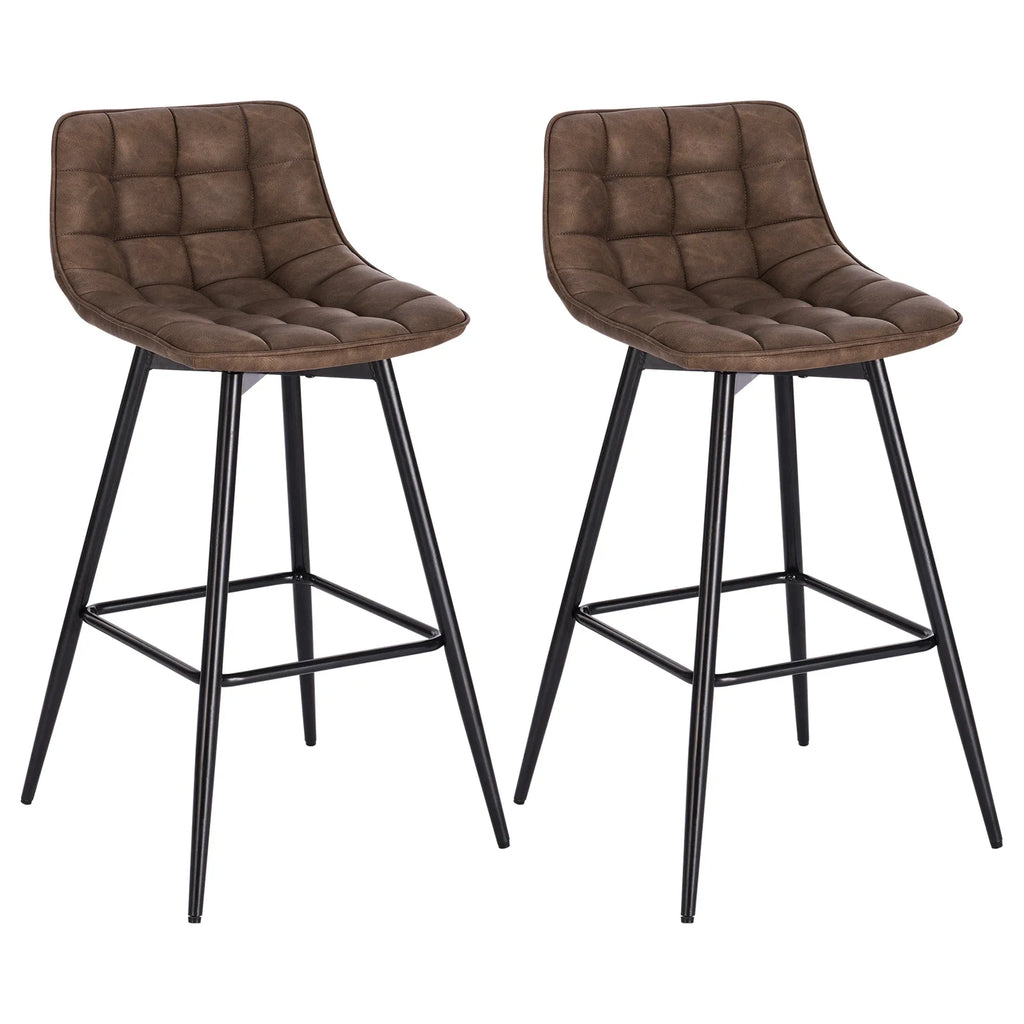 Ensemble – 2 chaises de bar scandinaves au velours raffiné – Bergen