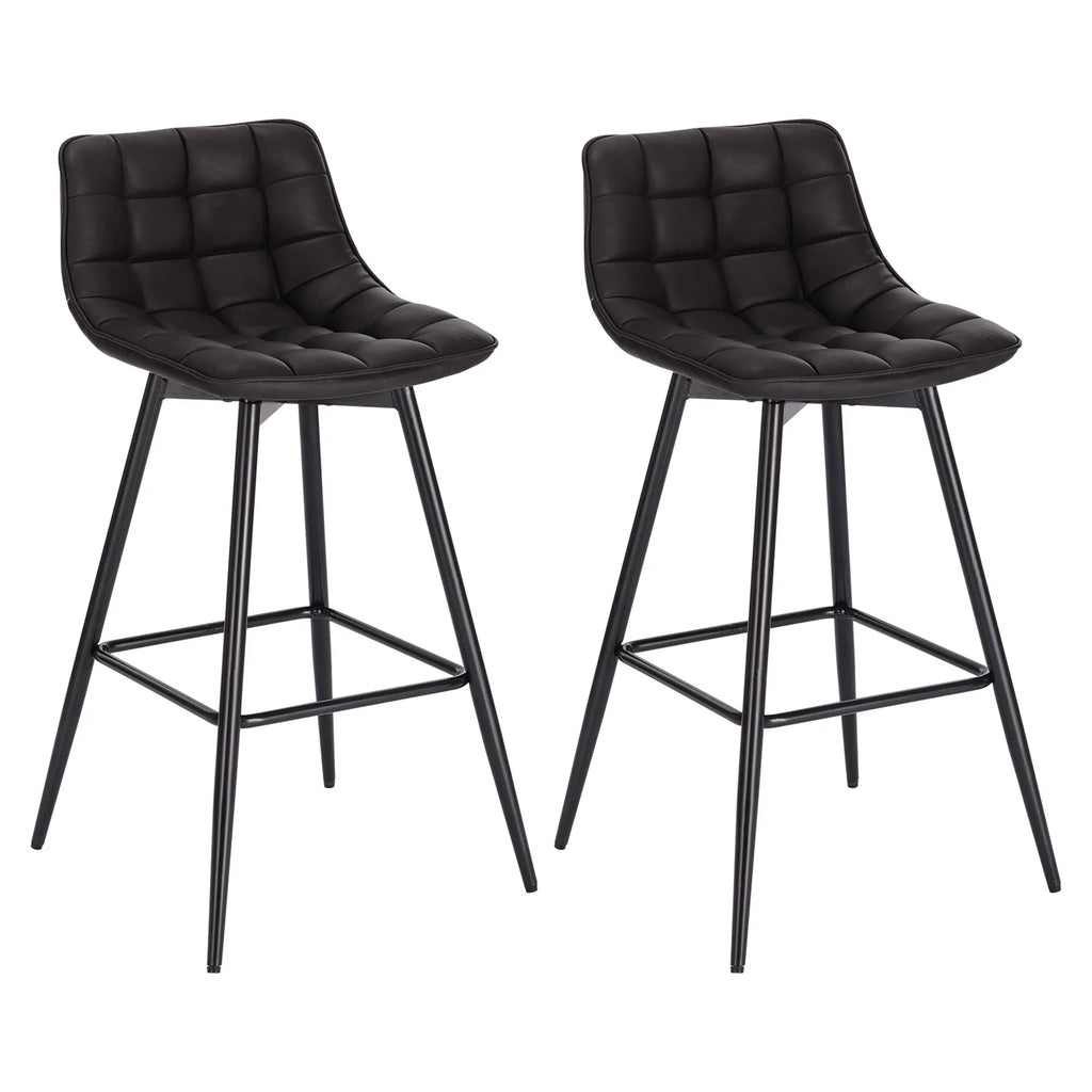 Ensemble – 2 chaises de bar scandinaves au velours raffiné – Bergen