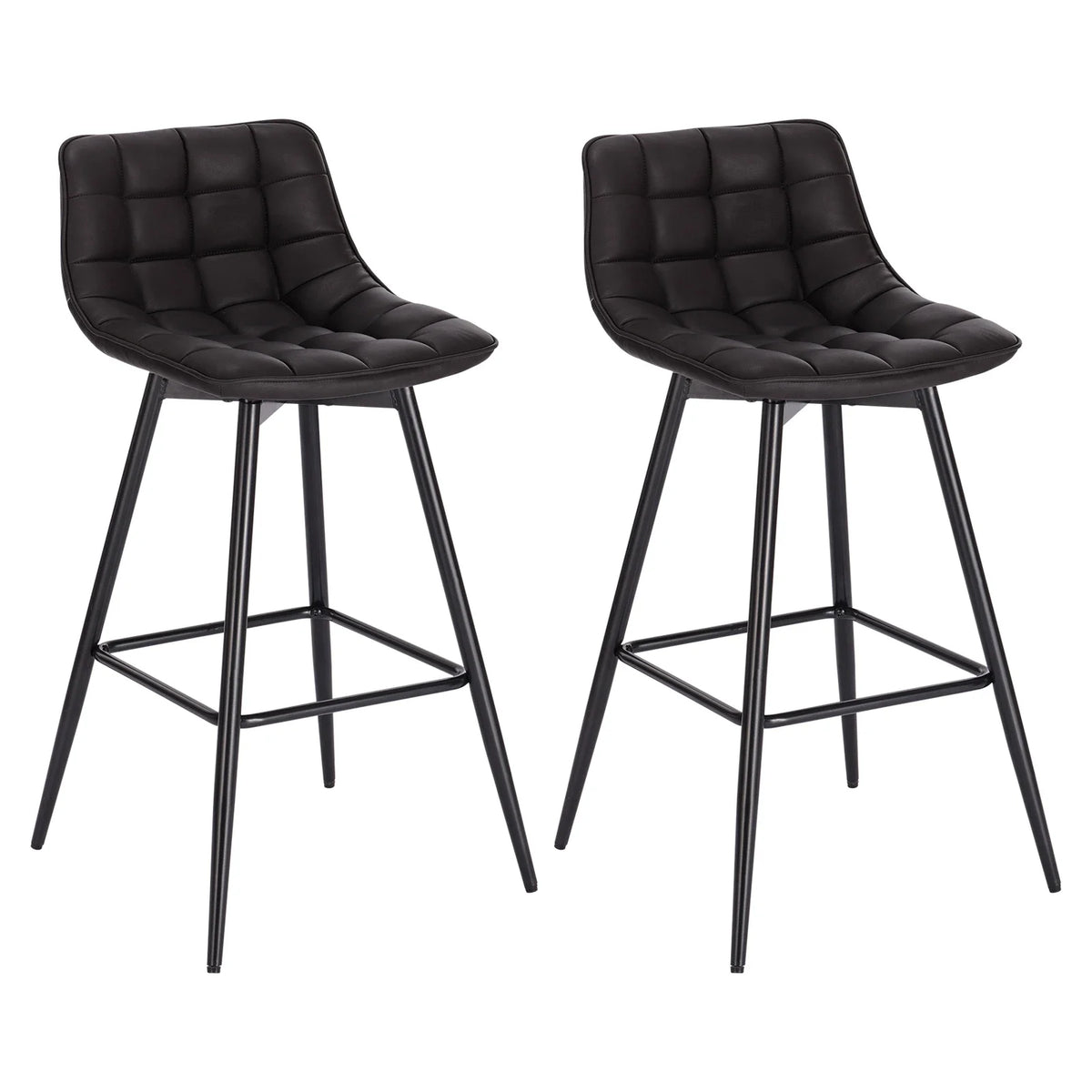 Ensemble – 2 chaises de bar scandinaves au velours raffiné – Bergen