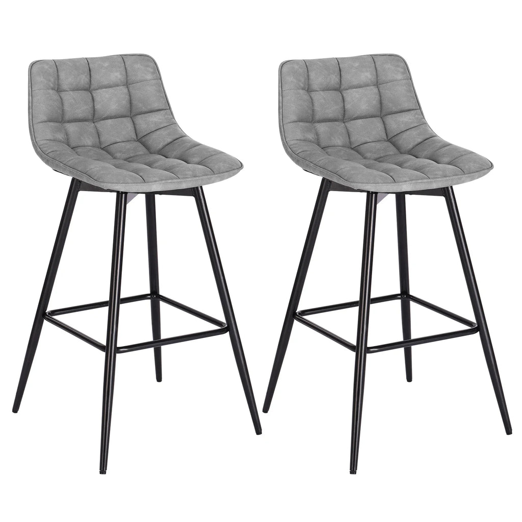 Ensemble – 2 chaises de bar scandinaves au velours raffiné – Bergen
