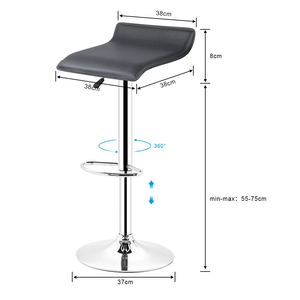 Ensemble – 2 tabourets de bar en cuir au style minimaliste – Linea