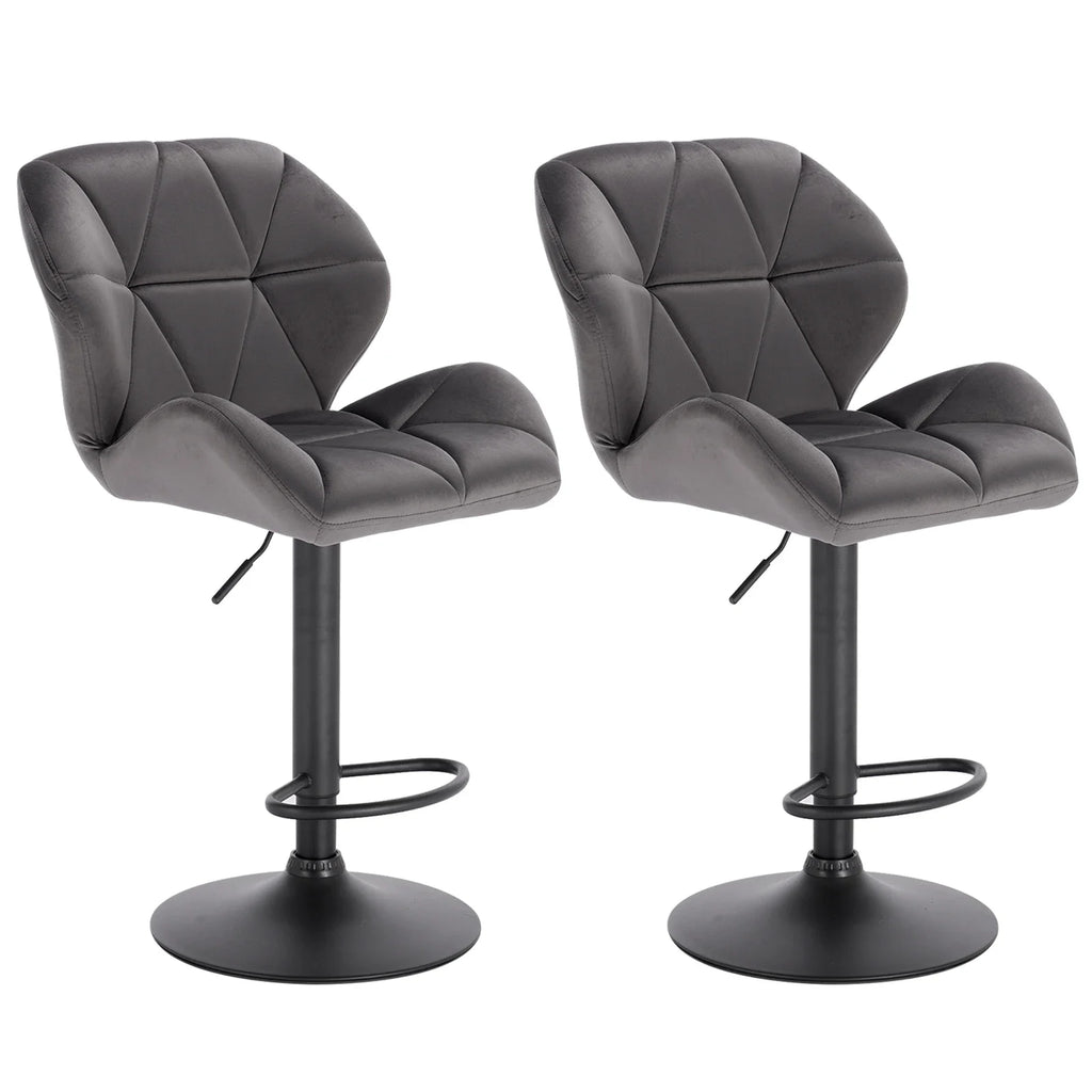 Ensemble – 2 Chaises de Bar Stylisées et Galbées au Cuir Mat – Oslo