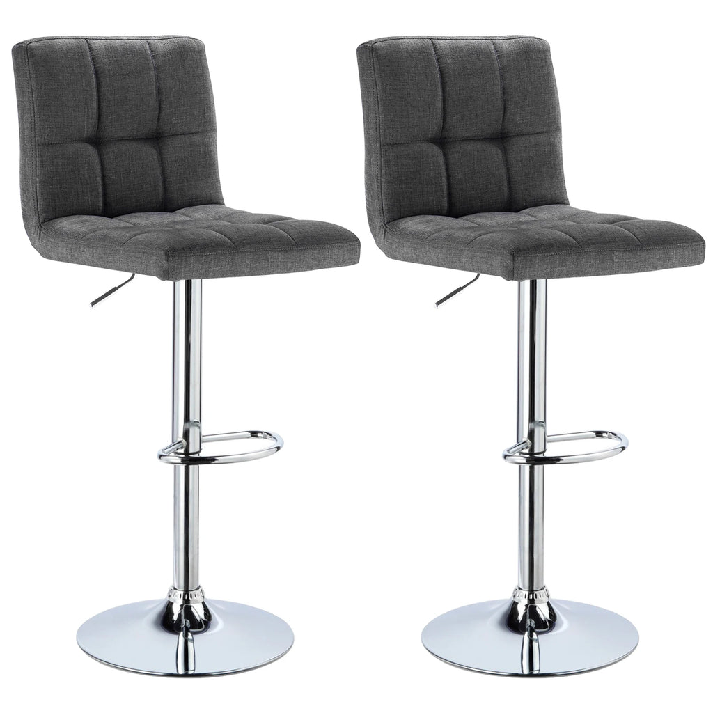 Ensemble – 2 Chaises de Bar en Tissu au Design Sobre et Matelassé – Nova