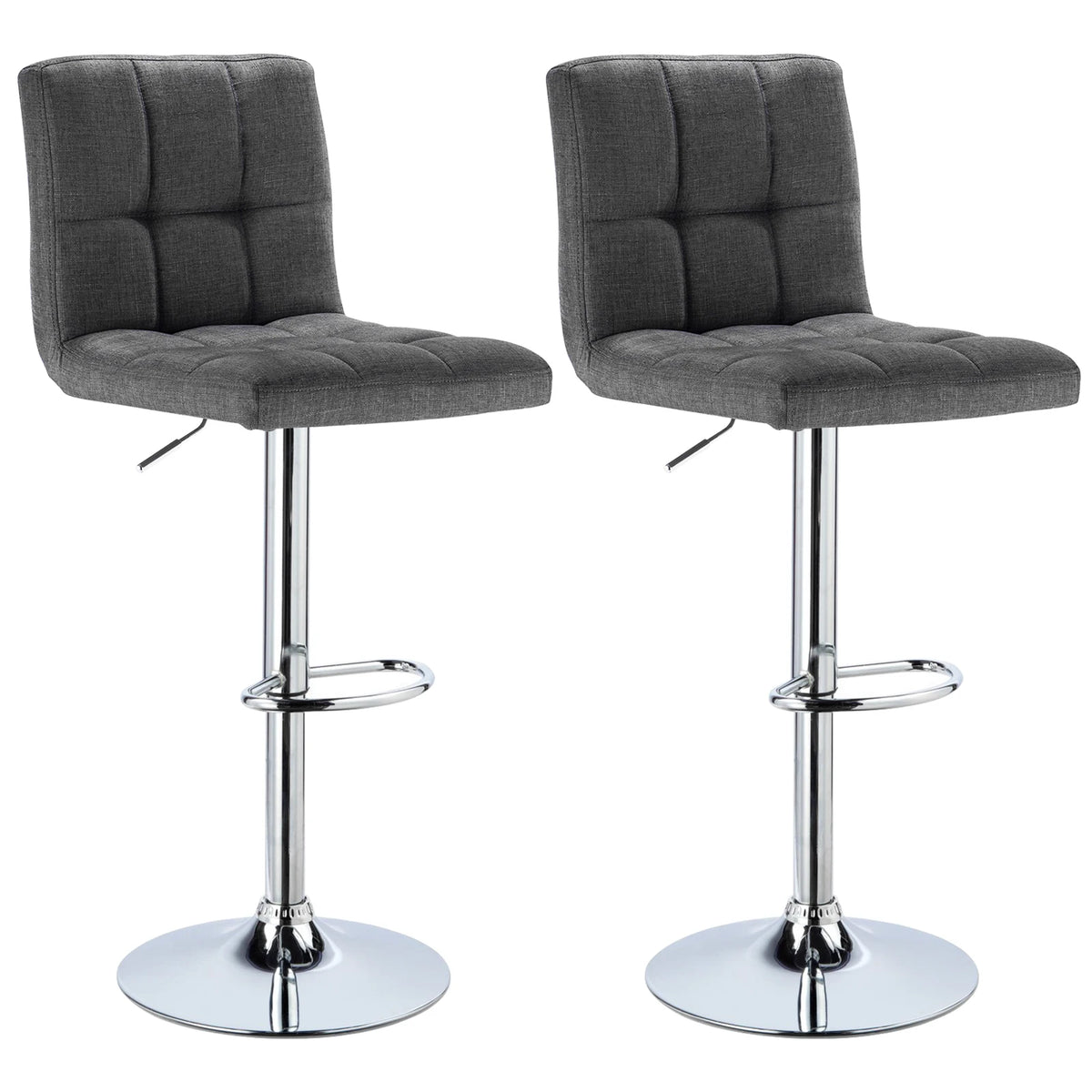 Ensemble – 2 Chaises de Bar en Tissu au Design Sobre et Matelassé – Nova
