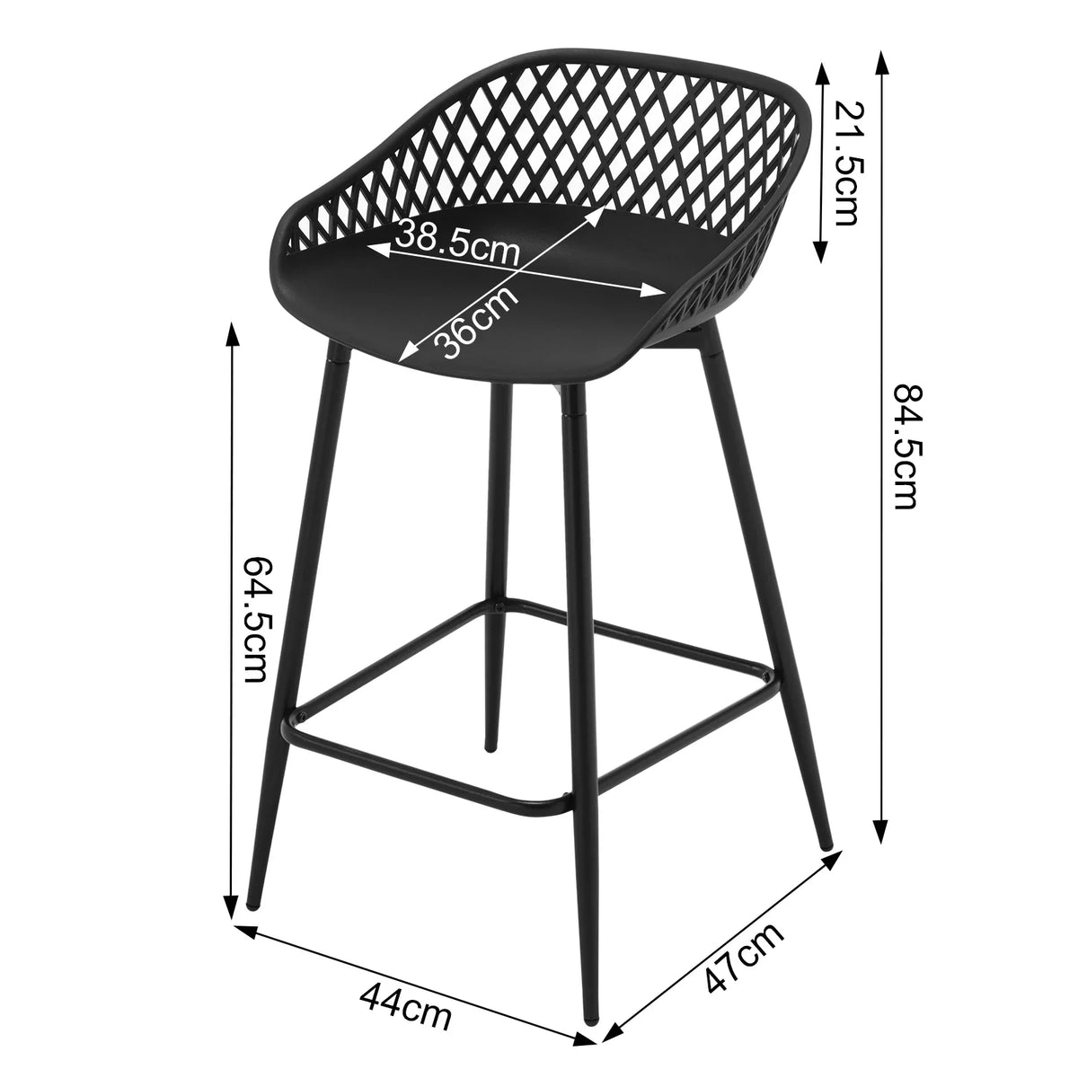 Ensemble – 2 chaises de bar au design ergonomique et aéré – Aero