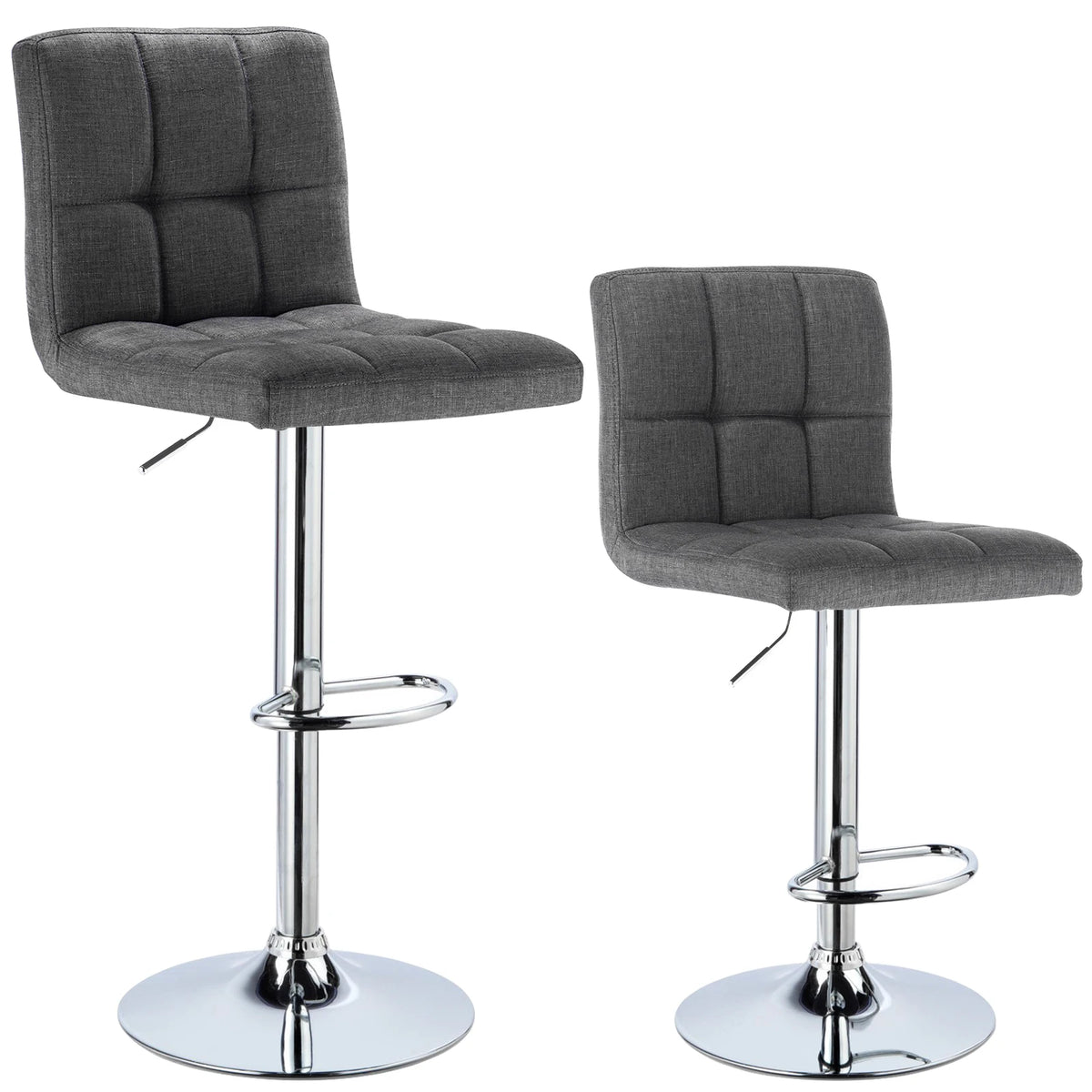 Ensemble – 2 Chaises de Bar en Tissu au Design Sobre et Matelassé – Nova