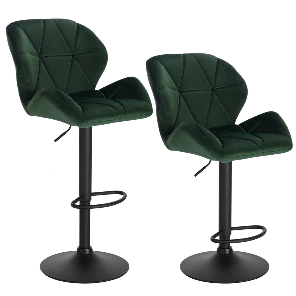 Ensemble – 2 Chaises de Bar Stylisées et Galbées au Cuir Mat – Oslo