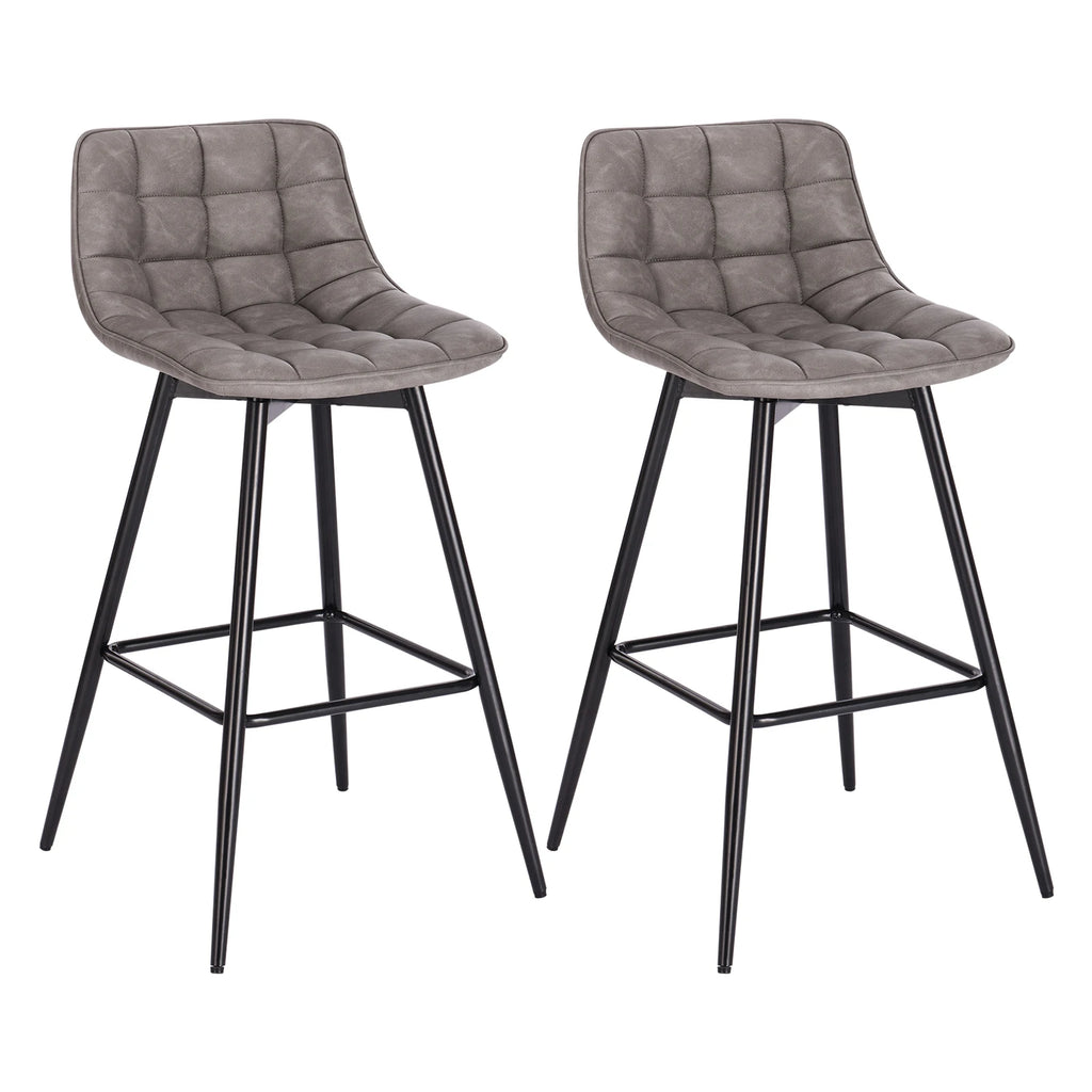 Ensemble – 2 chaises de bar scandinaves au velours raffiné – Bergen