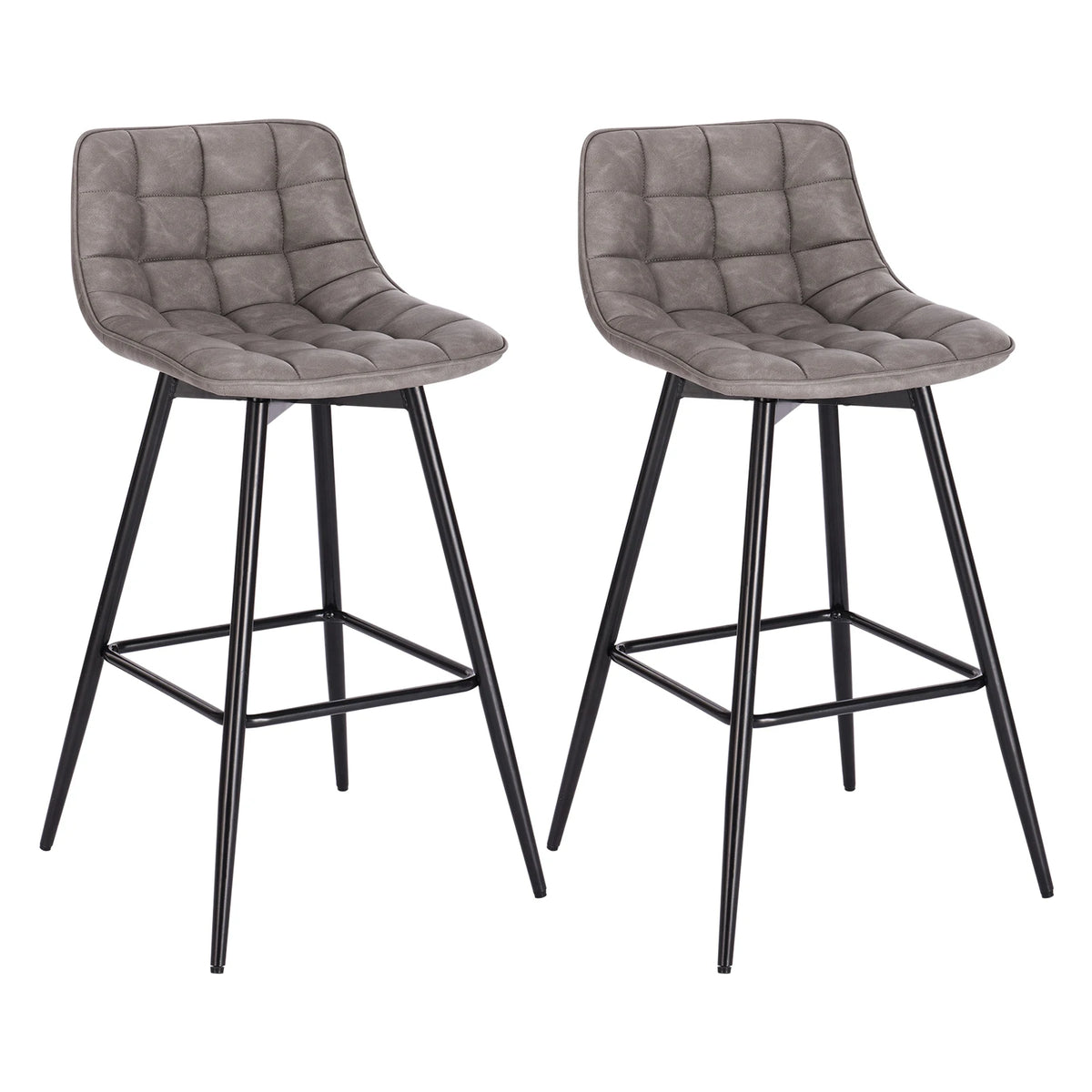 Ensemble – 2 chaises de bar scandinaves au velours raffiné – Bergen