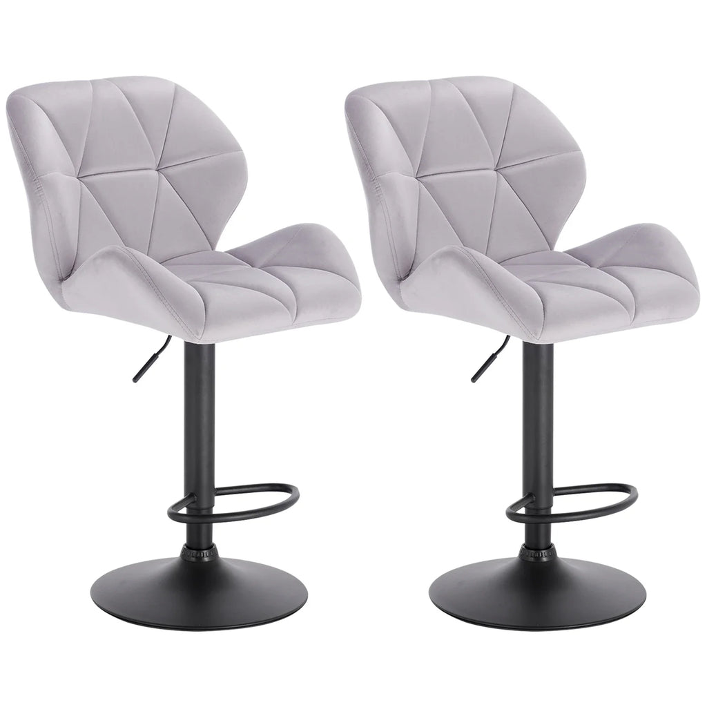 Ensemble – 2 Chaises de Bar Stylisées et Galbées au Cuir Mat – Oslo
