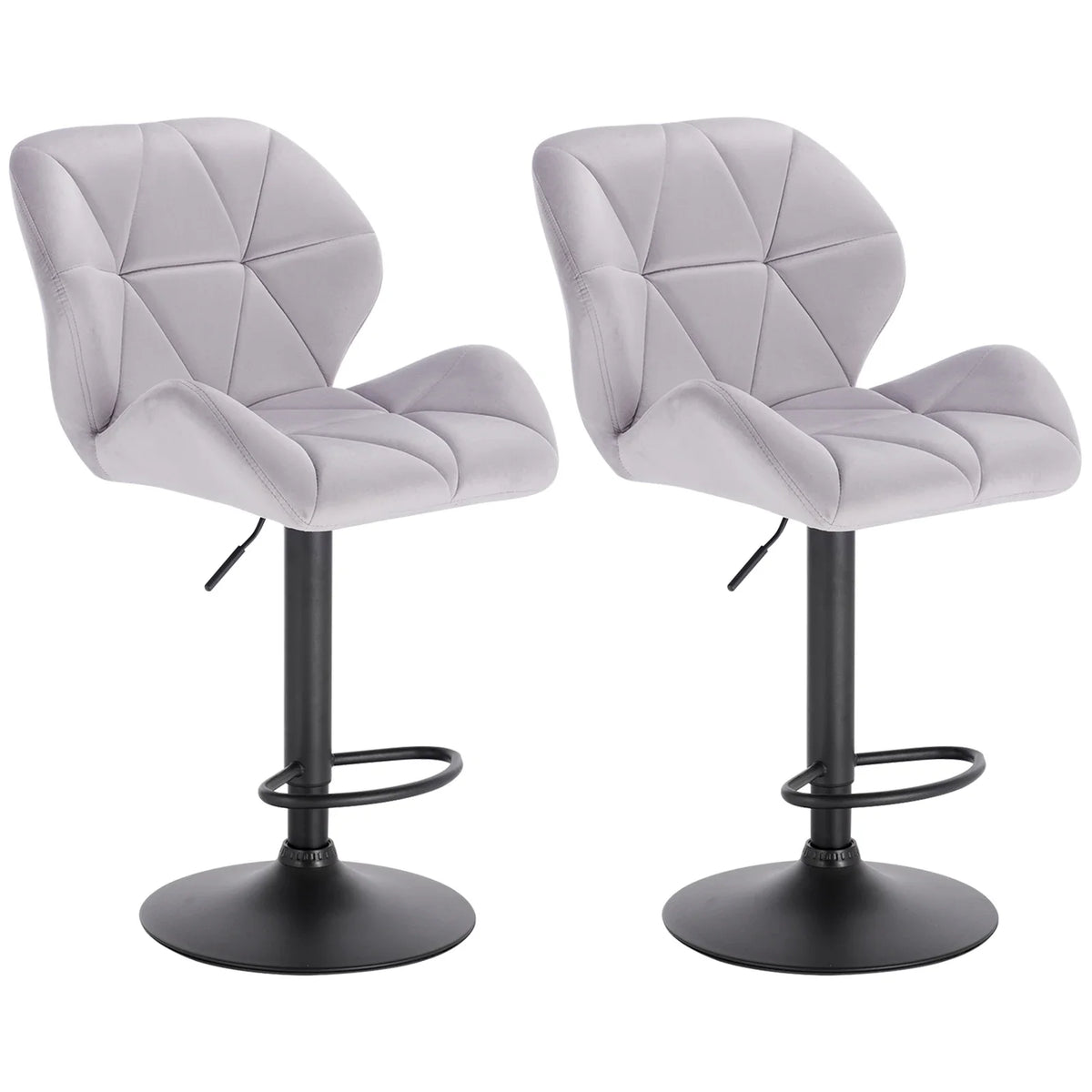 Ensemble – 2 Chaises de Bar Stylisées et Galbées au Cuir Mat – Oslo