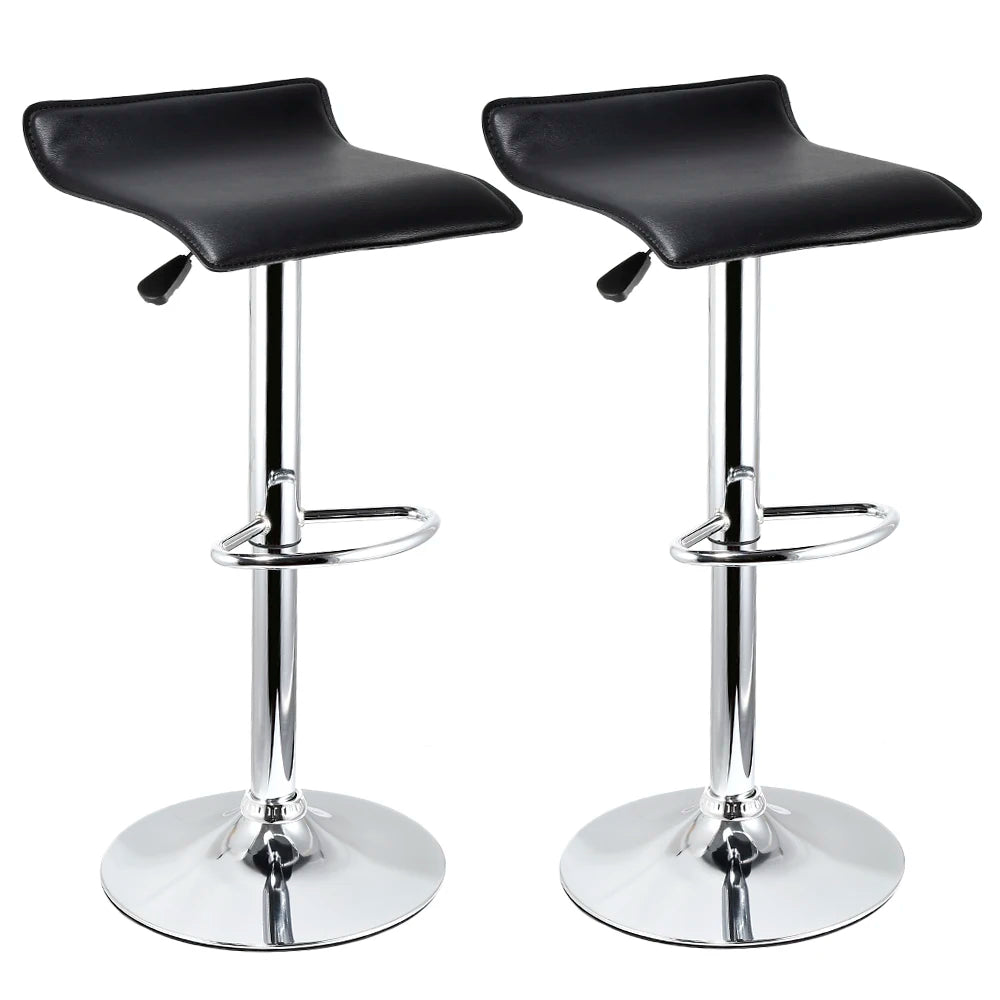 Ensemble – 2 tabourets de bar en cuir au style minimaliste – Linea