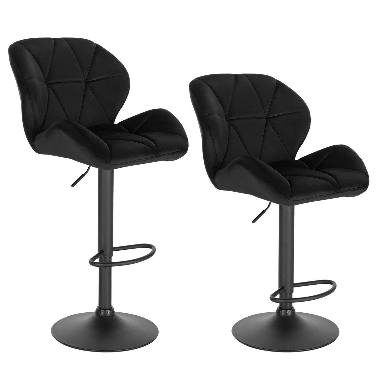 Ensemble – 2 Chaises de Bar Stylisées et Galbées au Cuir Mat – Oslo