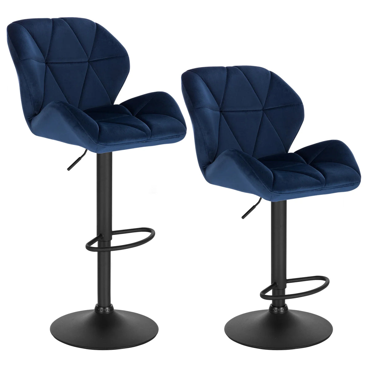 Ensemble – 2 Chaises de Bar Stylisées et Galbées au Cuir Mat – Oslo